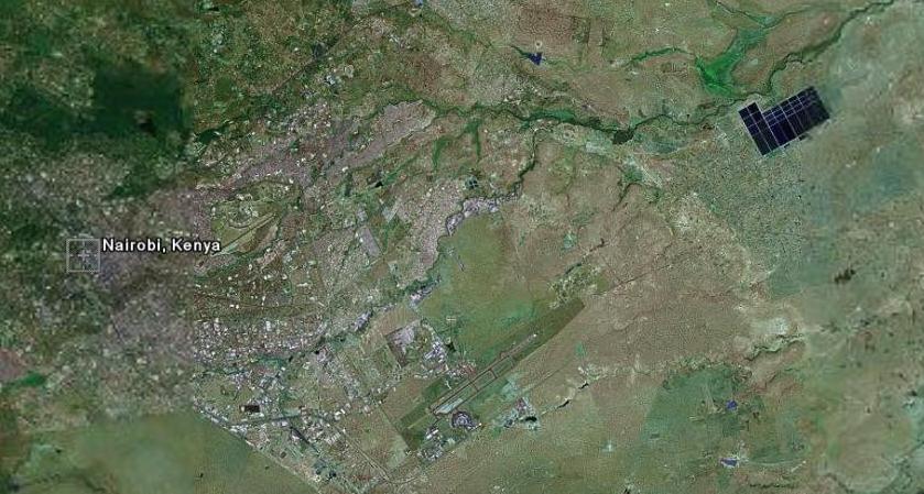 Google Earth view Nairobi & Dandora WSP