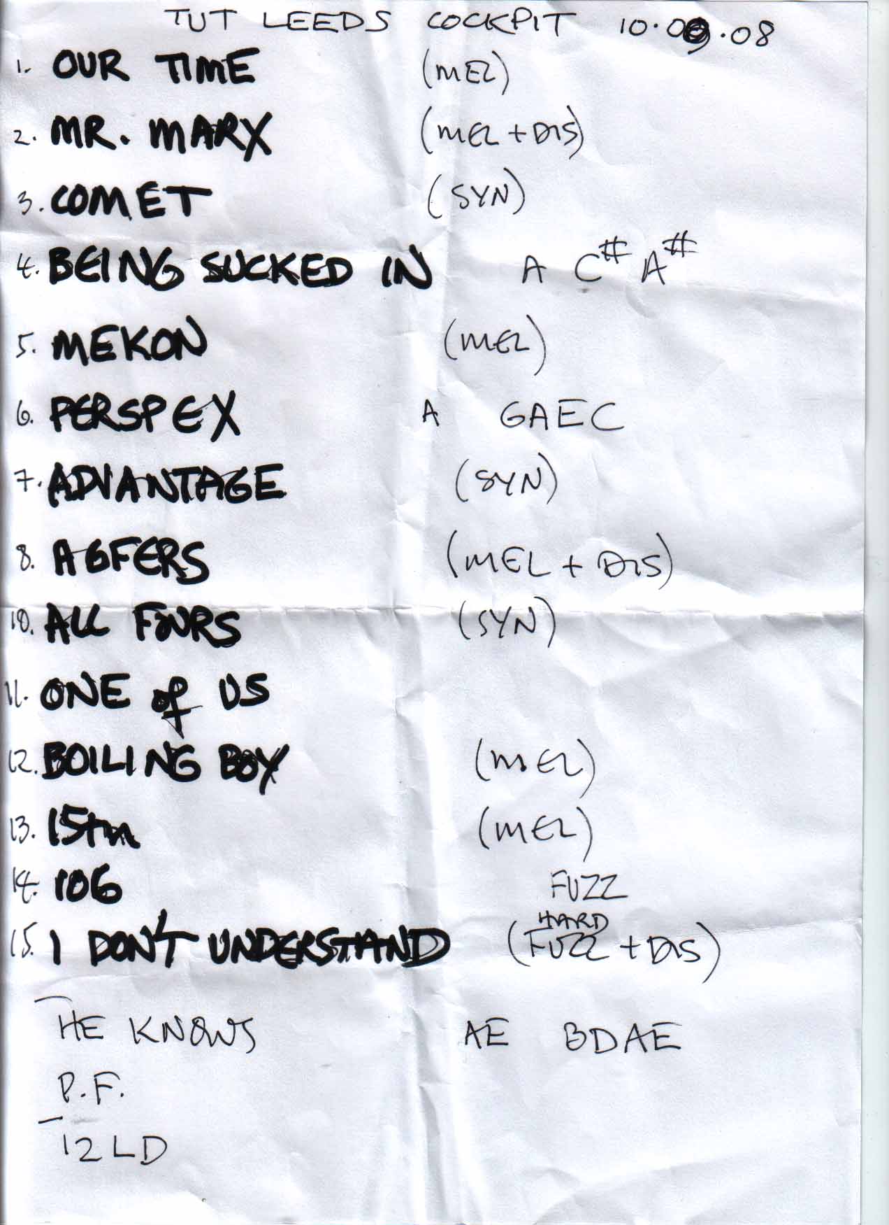 wire set list